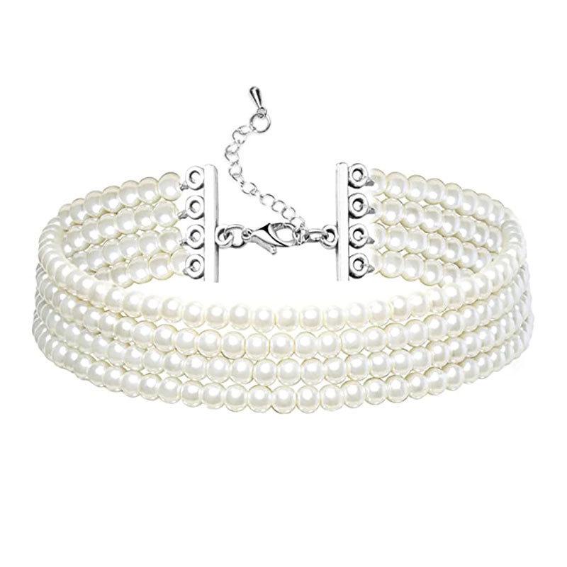 E-commerce multi-layer choker collar necklace new pearl necklace neck chain necklace