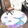 Mermaid Tail Chair Mat - Round Carpet for Home Decor, Office Use, Living Room