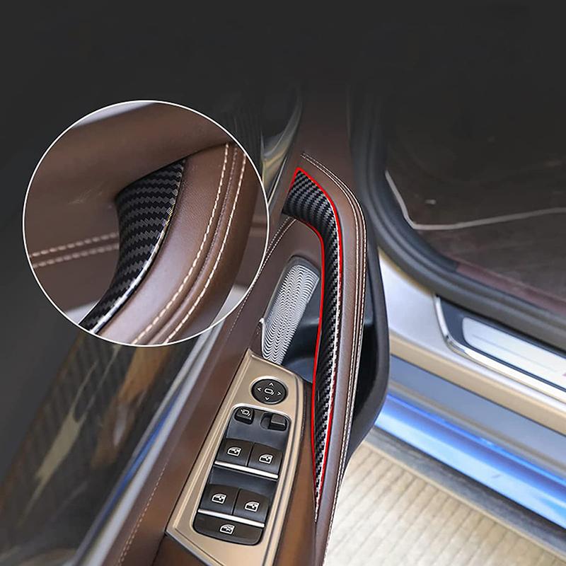 Left&Right Car Inner Door Pull Handle Cover For BMW 5 Series G30 G38 2018    2022 2023 Matte Black