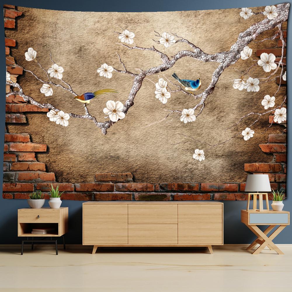 Psychedelic Wolf Head Tapestry Wall Hanging Witchcraft Hippie Tapiz Death Mystery Dormitory Home Decor