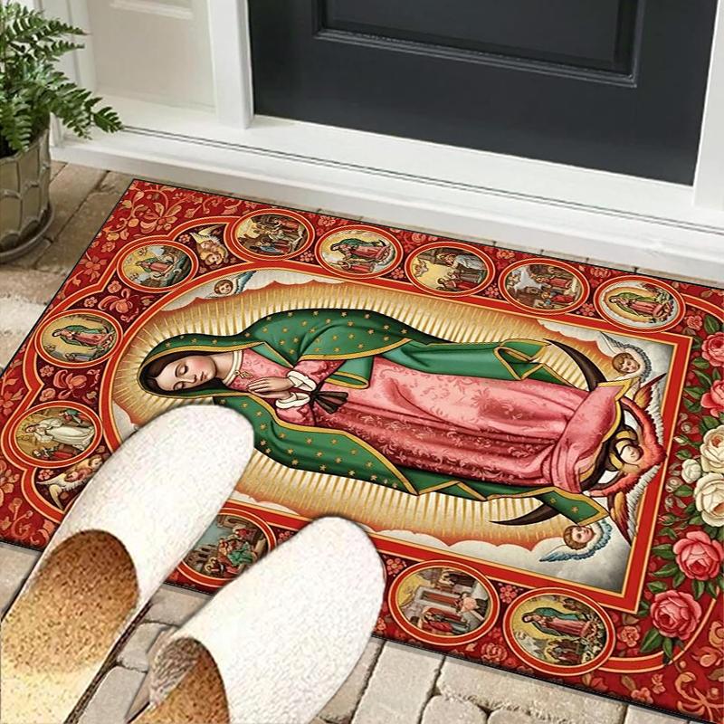 Our Lady Of Guadalupe Maria Office Rug Chair Mat, Entryway Carpet, Suitable for Front Door, Bedroom, Living Room, Desk, Holiday Gift