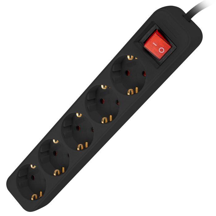 Multiprise - Lanberg - 5 Prises Schuko - 1,5 m - Noir - Intérieur