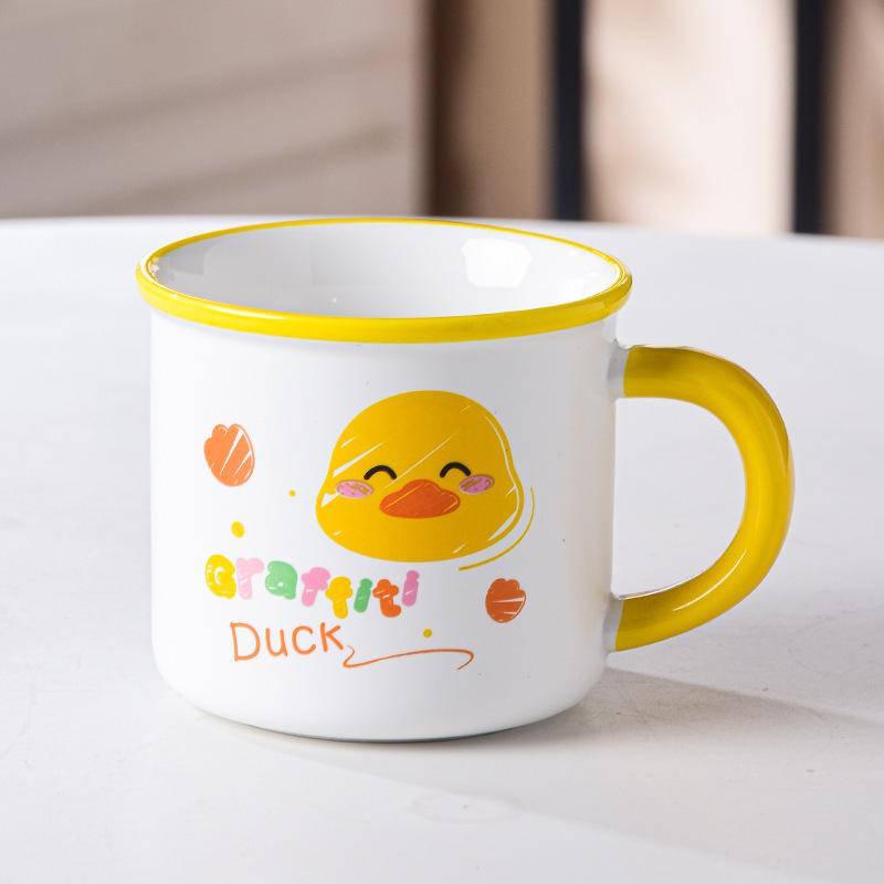 Retro High Value Ceramic Cartoon Cup Home Office Water Cup Cute Men and Women Coffee Cup Mug Gift
