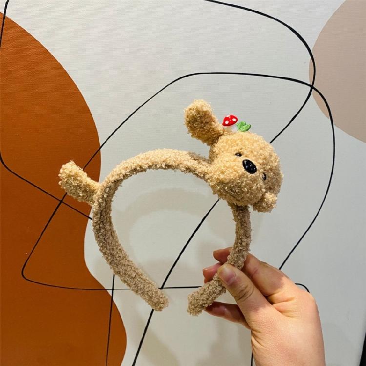Cute Bear Hairband Plush Headwear Cartoon Headbands Essential for Hairstyles