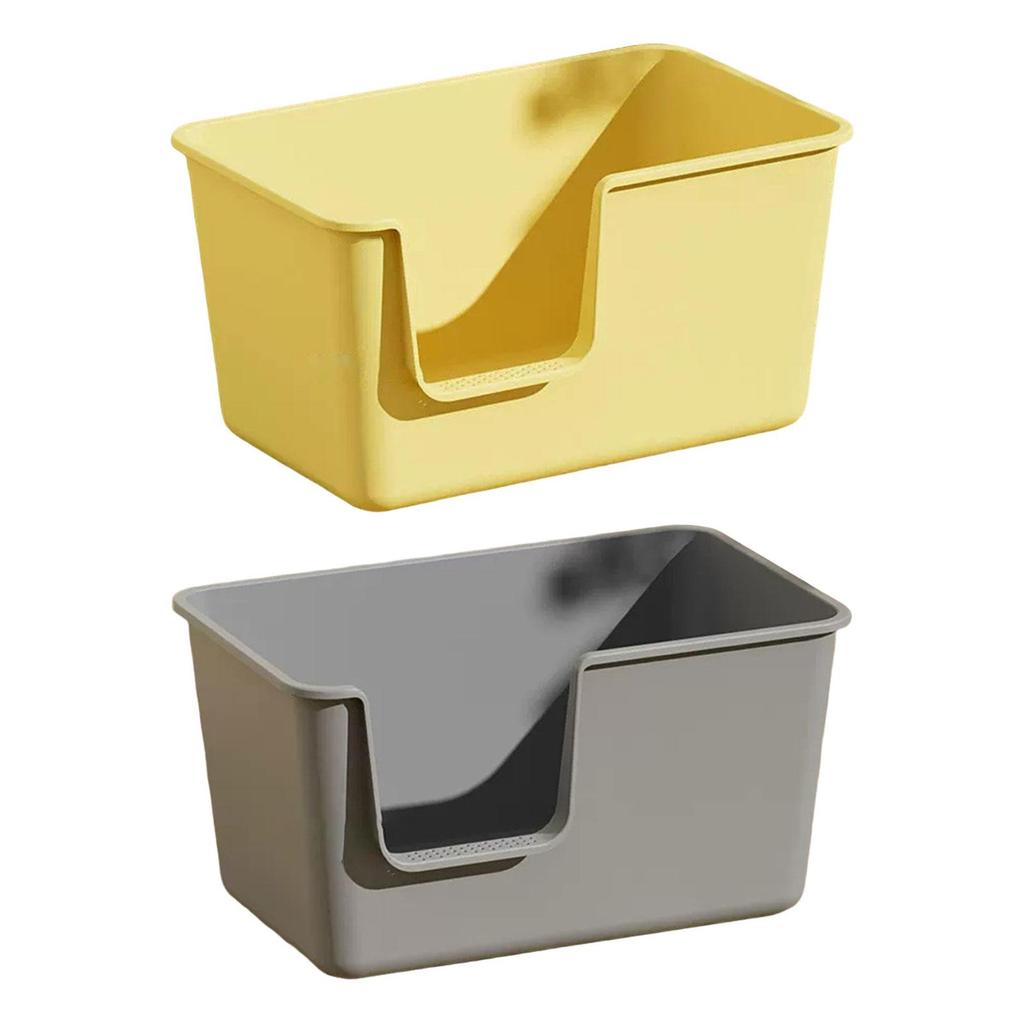 Open Top Cats Litter Box Easy To Cleaning Deep Loo Splashproof Cat Litter Tray Pet Litter Pan for Small Animals Kitten Hamsters