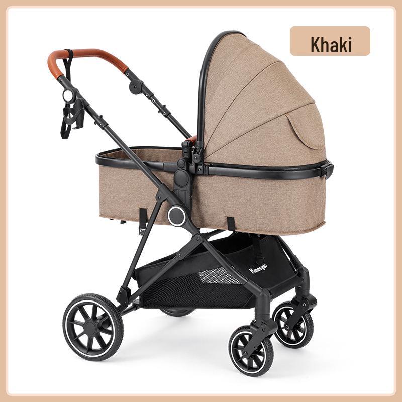 

Прогулочная коляска с высокой посадкой, складная легкая конструкция для младенцев и малышей (0-3 года), Сидячее или лежачее положение, Компактный для легкой перевозки