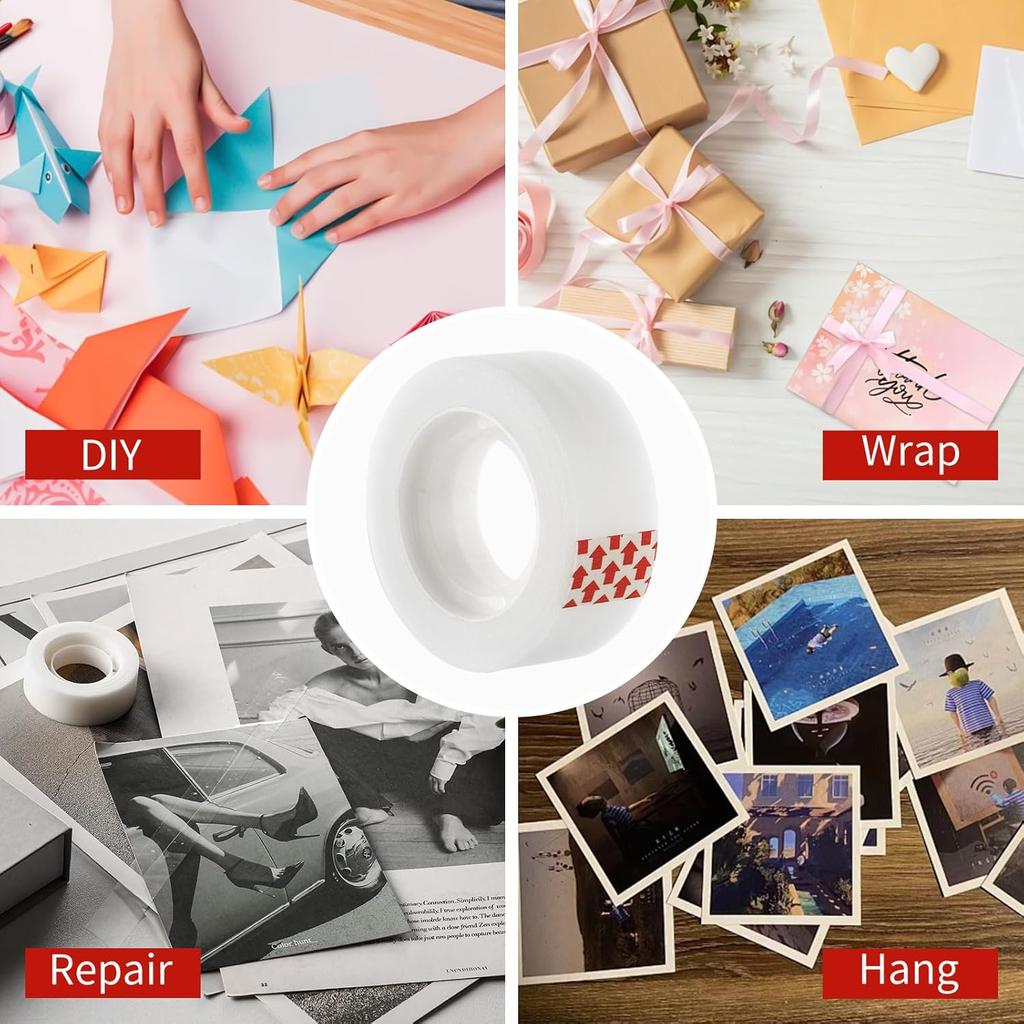 24 Rolls Invisible Tape Refills for Dispenser, Bulk Matte Finish Translucent Tape, 3/4 x 800 Inches, Engineered for Office School Home Repairing