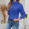 Warm Oversized Cable Knit Sweater Women Turtleneck Pullover Solid Color Thick Slim Fit Long Sleeve