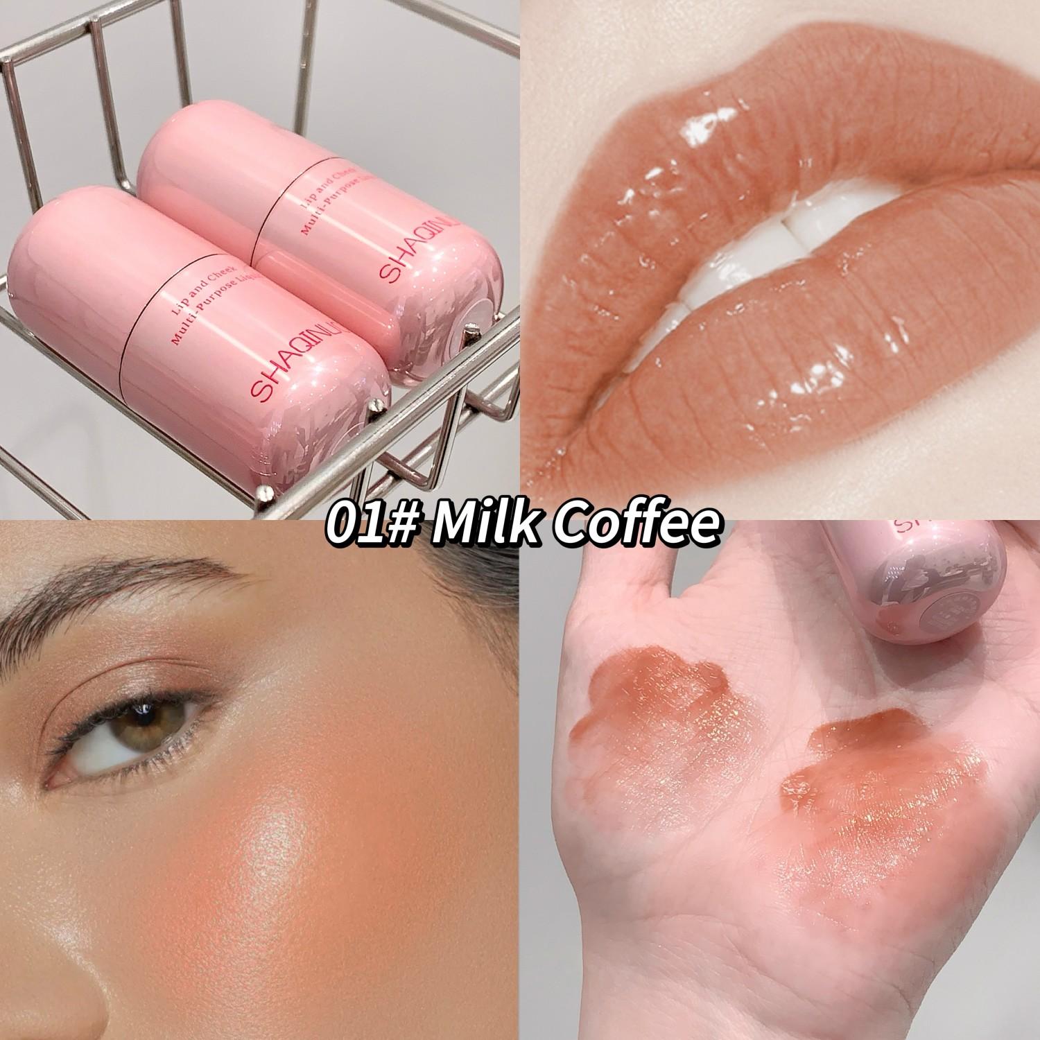 SHAQINUO Универсальный жидкий блеск для губ и щек