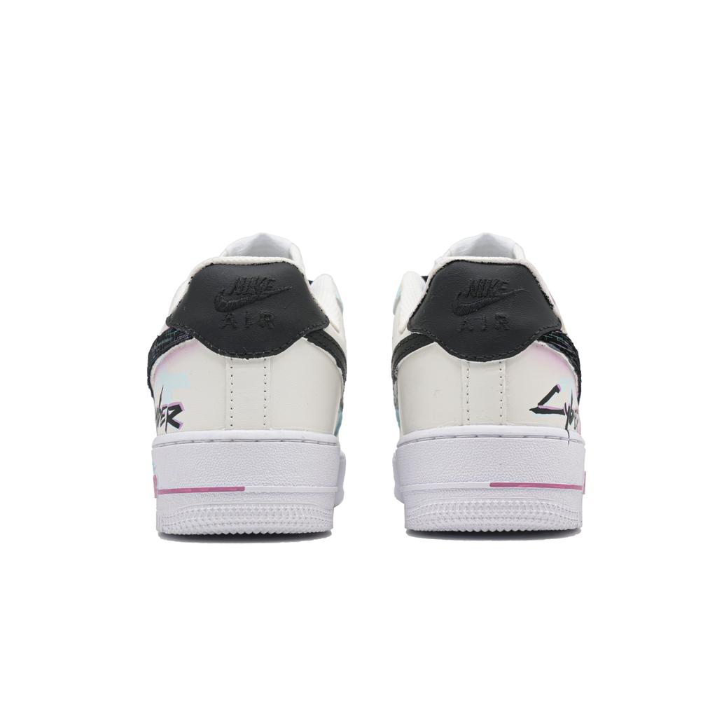 Nike Air Force 1 Cyber Graffiti, Footprint Innovation Cow Leather Abrasion Resistant Low Top Skateboard Shoes Unisex CW2288-111(Team726-)
