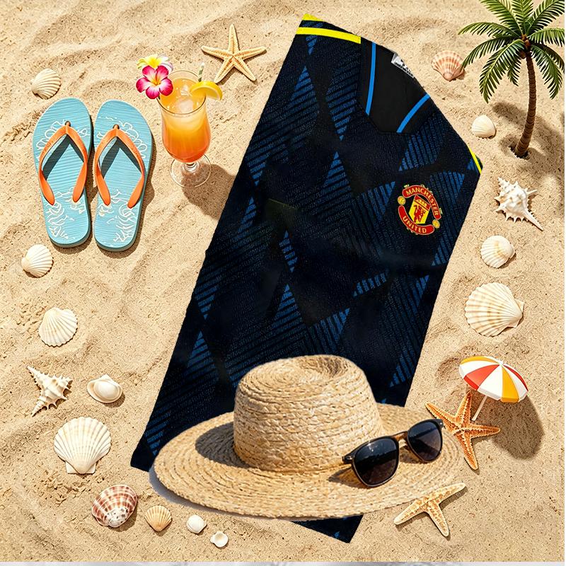 Football United F.C Print Beach Towel, Versatile Lightweight Absorbent Beach Towel for Pool Surf Yoga Bathroom, Perfect Birthday Holiday Gift
