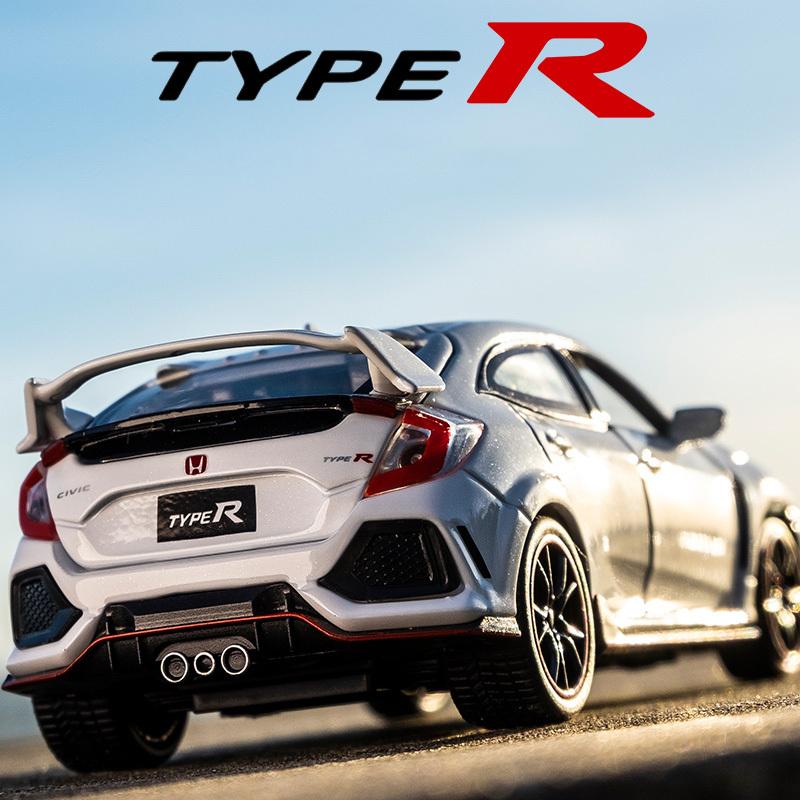1/32 HONDA CIVIC TYPE-R Diecasts & Toy Vehicles Metal Car Model Sound Light Collection Car Toys for Children Christmas Gift