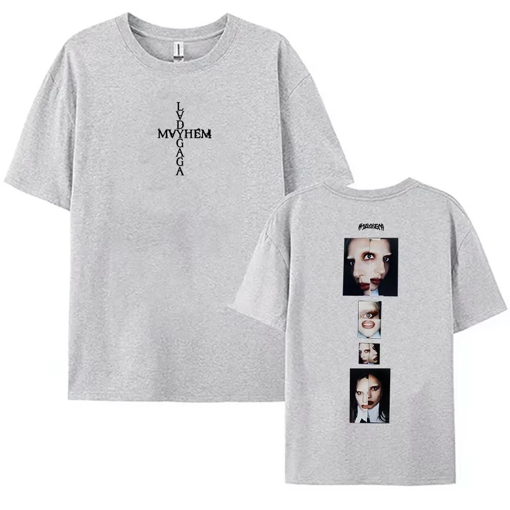 2026 new Unisex Streetwear MayhemAlbum Fashion Tshirts Lady Gaga Singer Printing T-shirt Cotton  Short Sleeve Tees Women