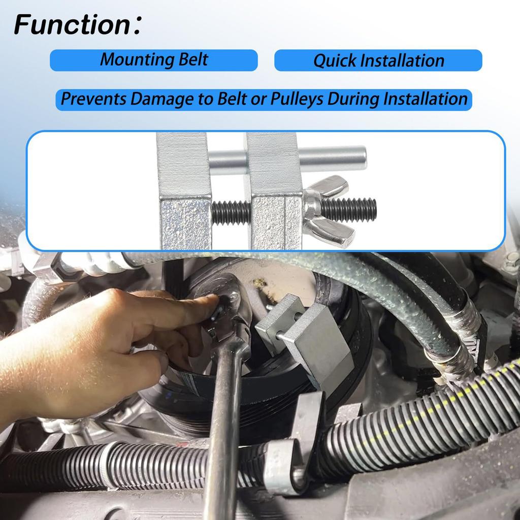 Automotive Stretch Belt Installer Pulley Installation Tool Engine Belt Installer 59350 Manual Tool for Double Pulleys