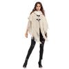 Autumn and winter new European and American women's clothing horn buckle hooded bat sleeve shawl jacket knitted sweater women