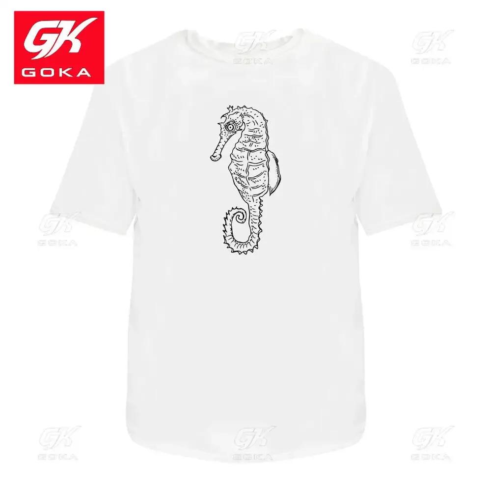 

Seahorse Unisexs Womens Cotton T Shirts Graphic Clothing Short Sleeve Vintage Tees Printed Top Y2K Clothes Classic Unisex T Shirt S