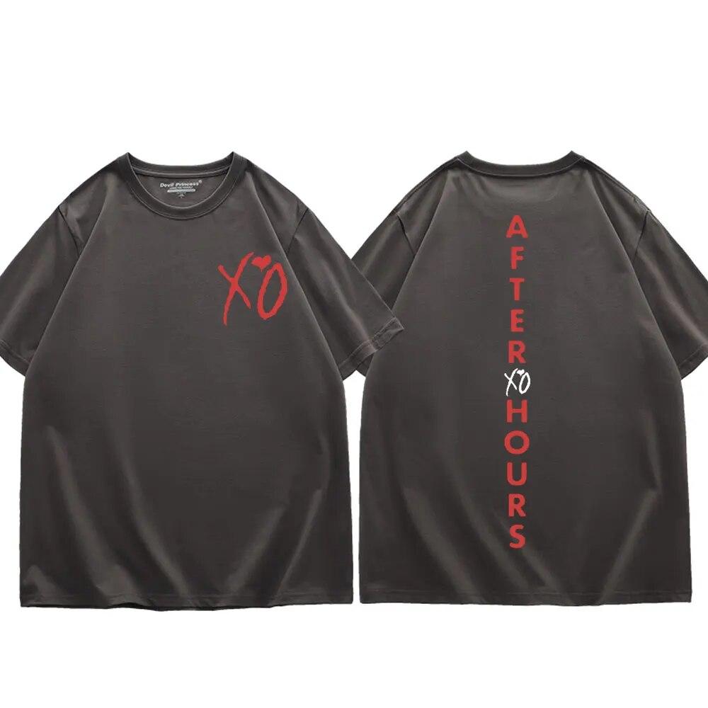 Sänger The Weeknd Album After Hours Print T-Shirt Sommer Trend Hip Hop Kurzarm T-Shirt Unisex Street Fashion Lose T-Shirts