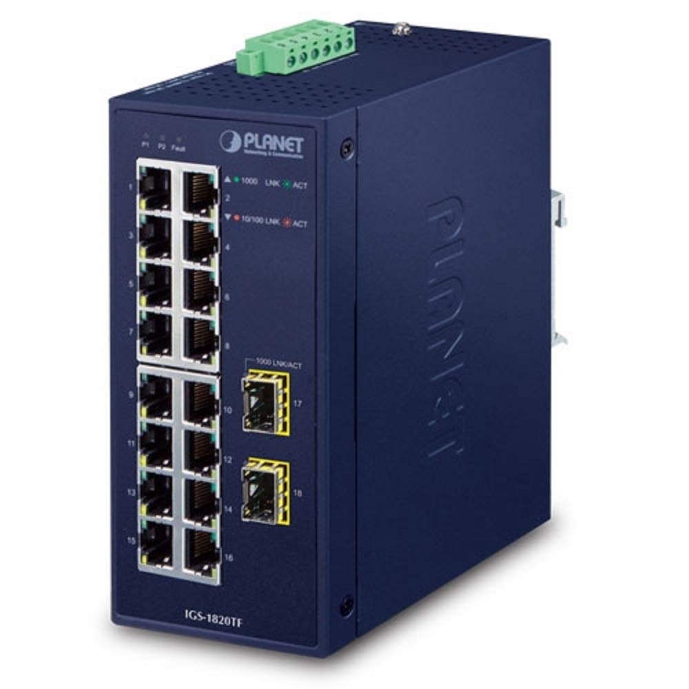 Industrial 1000X SFP Ethernet Switch IGS-1820TF 16-port 10/100/1000T + 2-port