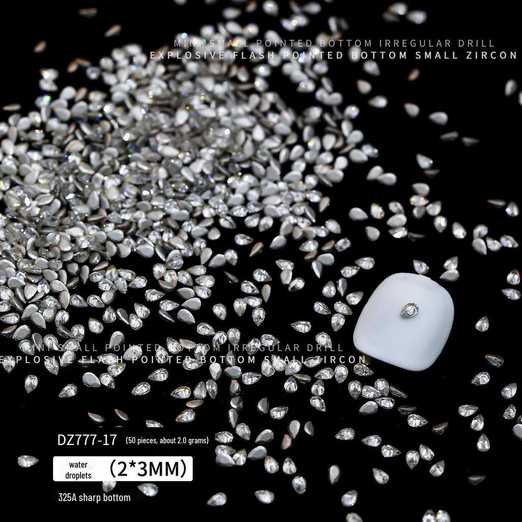 50-Piece Mixed Shape Zircon Manicure Diamonds