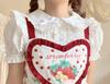 Lady Lazy Lolita Short Sleeve Blouse with Round White Women's Ruffles, Collar, (Size M)