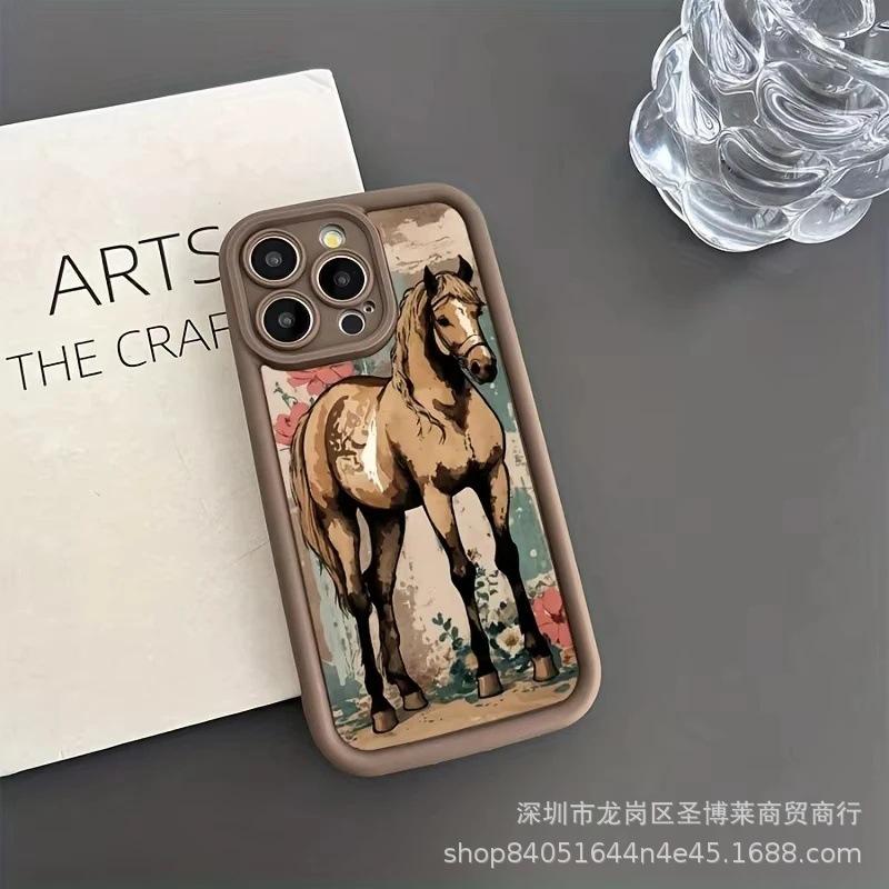 The New Brown Horse Is Suitable for Apple 17promax Mobile Phone Case iPhone16/15 Emery 14/13 Protective Case 11.