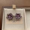 Exquisite Multi-Colored Flower Clusters Shining Zircon Stud Earrings Light Luxury High-End Earrings Elegant Temperament Versatile