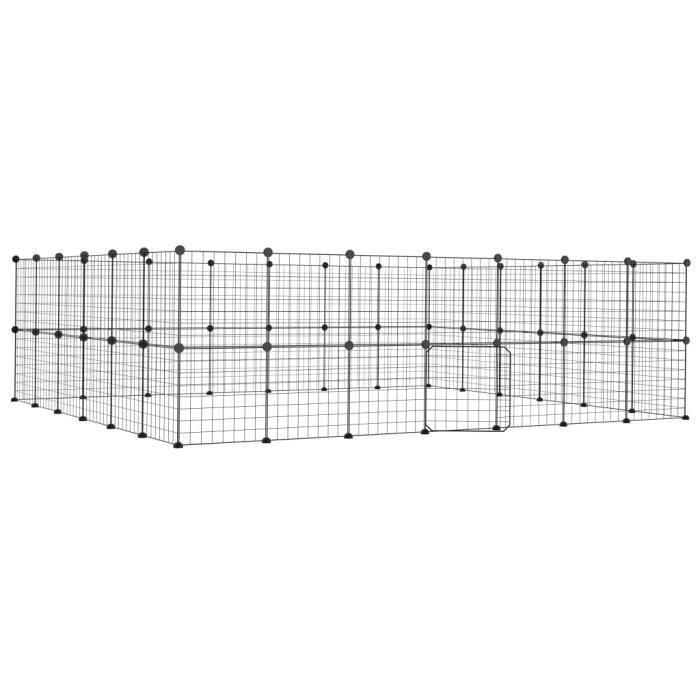 3114041 vidaXL Cage animaux de compagnie à 52 panneaux et porte Noir 35x35 cm