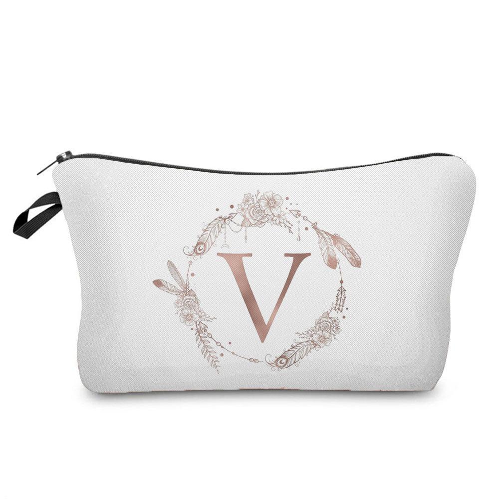 Women letter Print Cosmetic Bag Toiletries Organize Travel Storage Case