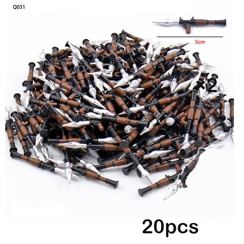 MOC airdrop box spray painted bazooka two-color olive green bronze weapon equipment small particle construction block accessories