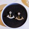 Niche Design Smiley Face Earrings Personalized Tide Diamond Earrings Simple Temperament Integrated Earrings