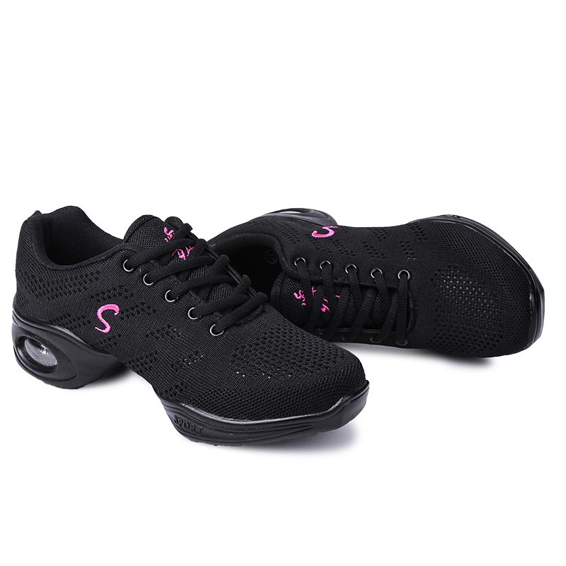 35-41 Modern Dance Shoes for Women, Soft Soled Mesh, Fly Woven Mid Heel Ballet Dance Shoes, Casual Shoes