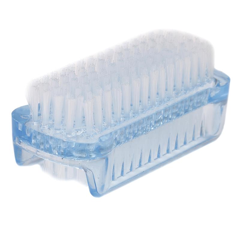 Double Sided Nail Cleaning Brush Clean Scrubber Scrubbing Bristles Manicure Tool