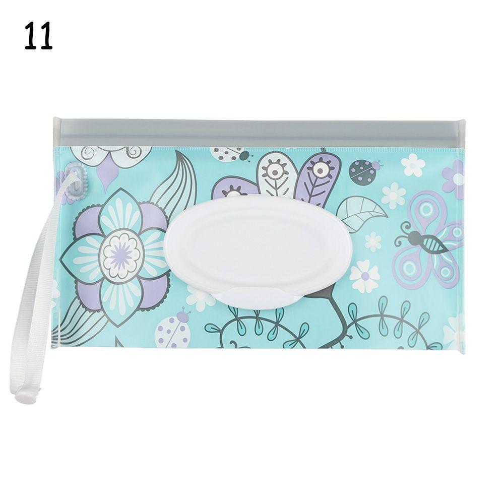 1pcs Fashion Cute Snap-Strap Flip Cover Carrying Case Portable Wet Wipes Bag Cosmetic Pouch Stroller Accessories Tissue Box