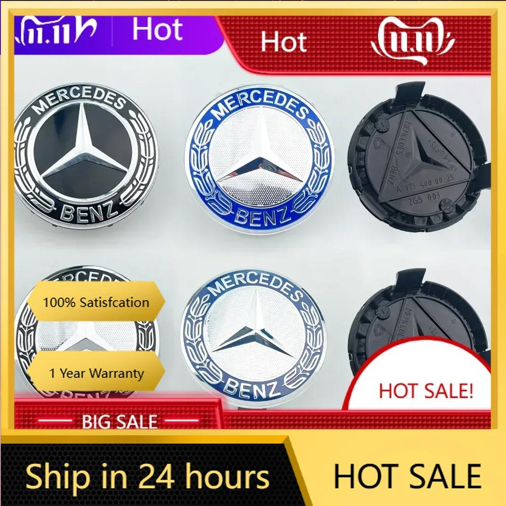 C200 E200 New 2025 For Mercedes Benz 4pcs 75mm Car Wheel Center Hub Caps Cover Auto Accessories For Mercedes Benz Amg C180 C200