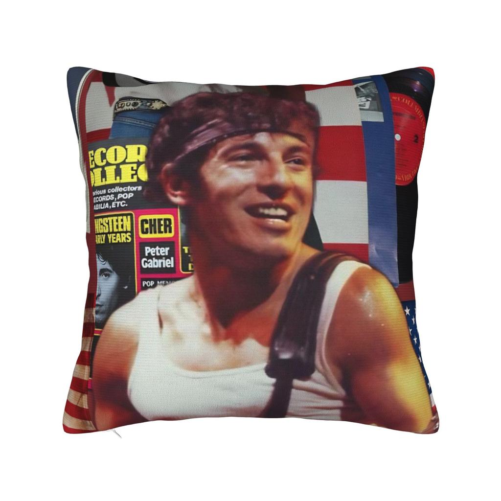 Bruce The E Street Band Springsteen Square Pillow Cases Rock USA 80s Cushion Cover Custom Decorative Pillowcase for Sofa 45x45cm