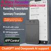AI Voice Recorder Audio Recorder APP Control Audio Dictaphone Transcribe Summary Language Translation Device for Meetings/Calls