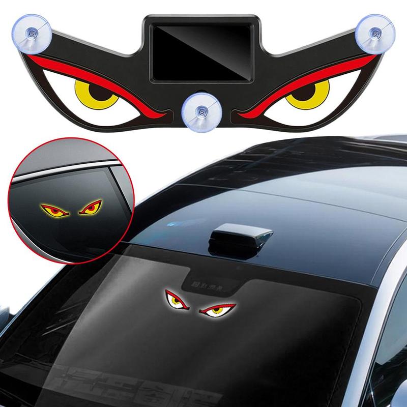 Solar Powered Suction Cup Car Neon Light Wireless Demon Eye LED Ambient Light USB Rechargeable Atmosphere Breathing Lamp Decor
