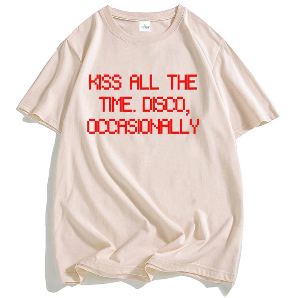 HarryStyles Kiss All The Time Disco Occasionally Tshirt Short Sleeve Cotton Oneck Men T Shirt Unisex Streetwear Print Tees