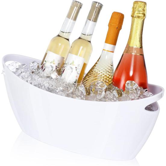 5.5L Ice Wine Barrel for Parties Transparent Champagne Beverage Bucket with Scoop Easy to Clean Drinks Buckets