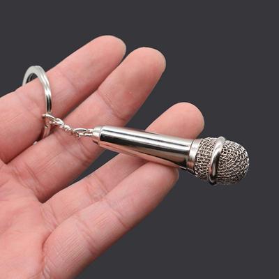 Mini mikrofon Zpěvák Rapper Milovník hudby Rock Roll Bff Nejlepší přátelé Kabelka Přívěsek Přívěsek na klíče Hudební Šperky Dárky S082