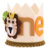 First Kids Birthday Party Glitter Brown Bear Hat ONE Burlap Lion Birthday Crown Baby Shower Photoprops Party Decorations