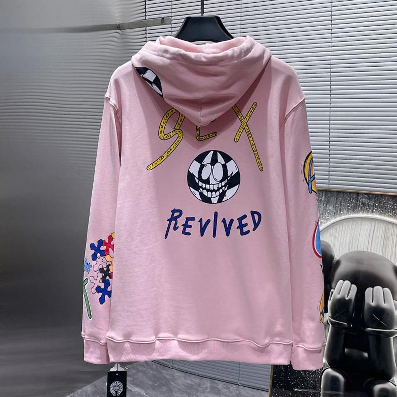 8601 CHROME HEARTS 2025 New Spring and Autumn Plus-size Thin Style Classic Style Logo Hooded Sweatshirt for Couples