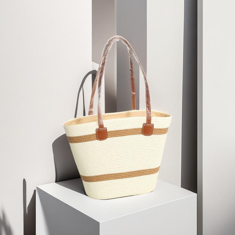 New Shoulder Straw Woven Bag Woven Bag Large Capacity Casual Versatile Fashion Women's Vacation Seaside Beach Woven Bag