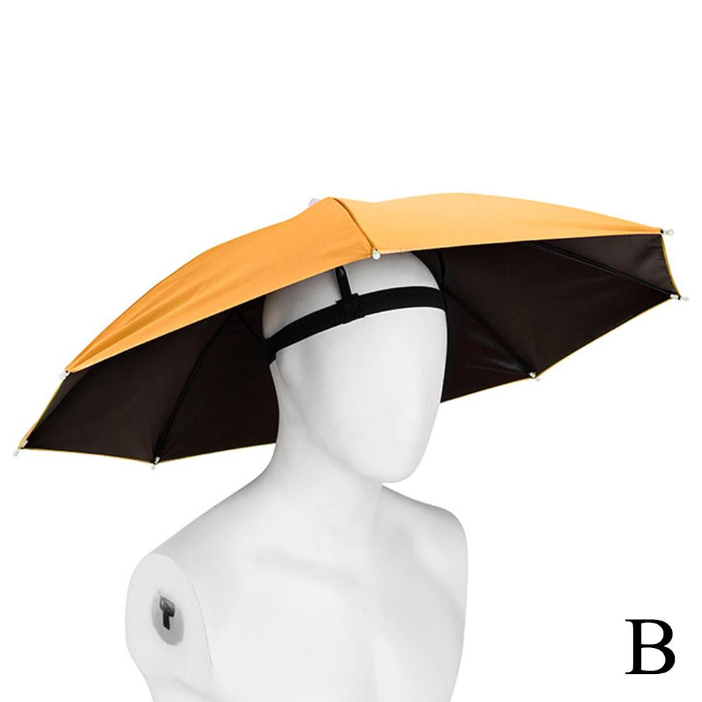 Outdoor Portable Umbrella Hat Sunscreen Waterproof Fishing Umbrella Universal Headwear Hats Sun Camping Beach Foldable Hats
