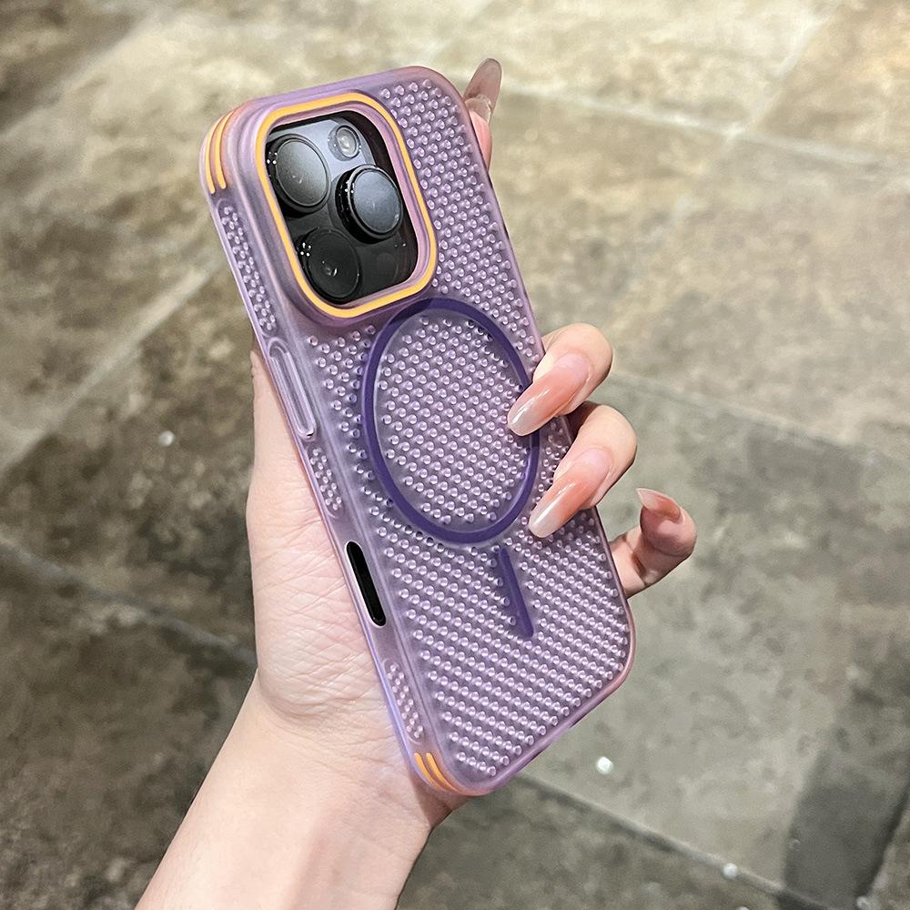 

Applicable To Apple 16 Mesh Heat Dissipation Magnetic Phone Case IPhone 15 Four Corner Anti Fall Contrast Ultra Thin Protective Case 14 iPhone 12 PROMAX