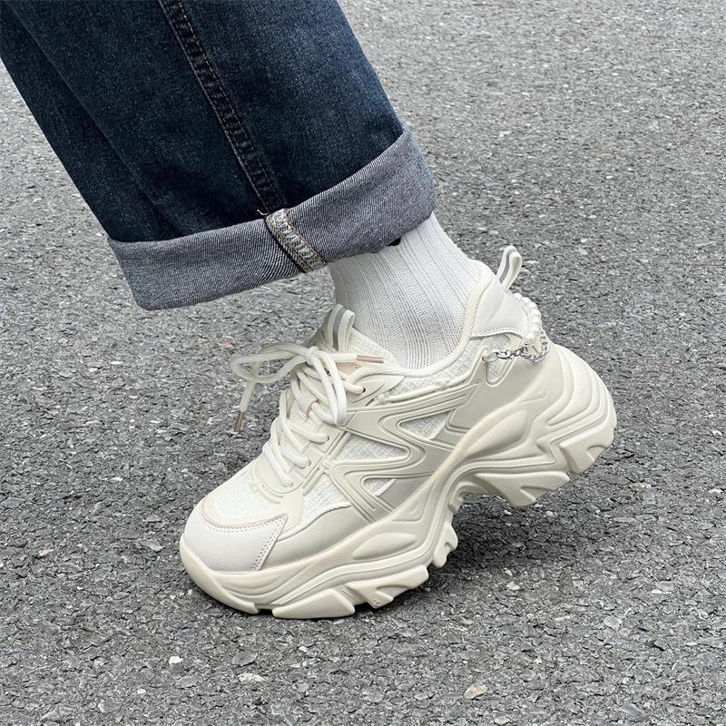 

Fried Street platform dad shoes women s spring new models show small feet and increase height student versatile sports and leisure shoes 35 бежевый