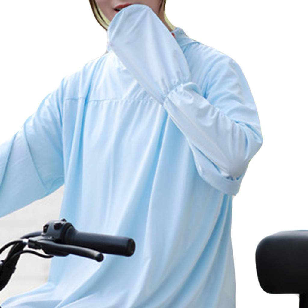 Sun Protection Suit Full Body Long Sleeves UV Protective Summer Cycling Suits for Riding Sky Blue