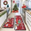 American Style Crystal Velvet Christmas Doormat Set - Wear-Resistant, Easy-to-Clean Floor Mats for Kitchen and Entryway