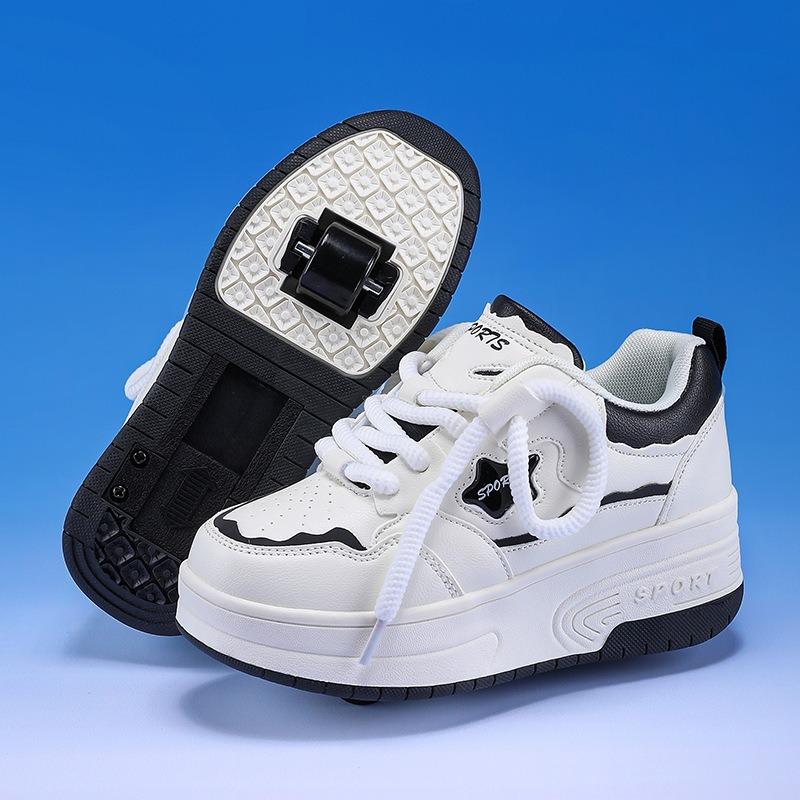 Children's runaway shoes Four seasons double wheel pulley shoes Invisible wheels Adult skates