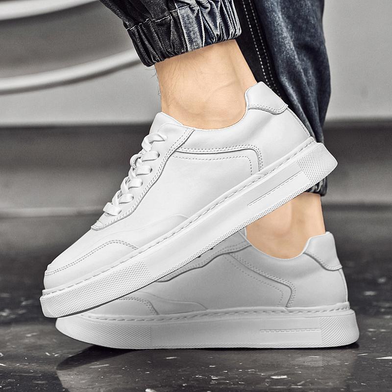 Fashion British Men's Shoe Trend Thick Soled Wear-resistant Low Cut Leather Casual Shoes High-quality New Men's Business Dress Shoes